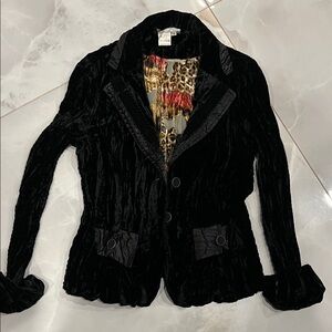 Alberto Makali Black Velvet Blazer with Patterned Lining